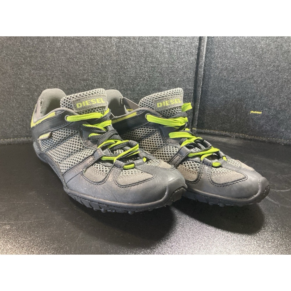 Diesel Hunter S5-02-NW Sneakers Mens 11 EU 44.5 Gray Neon Green Y2K Double Lace